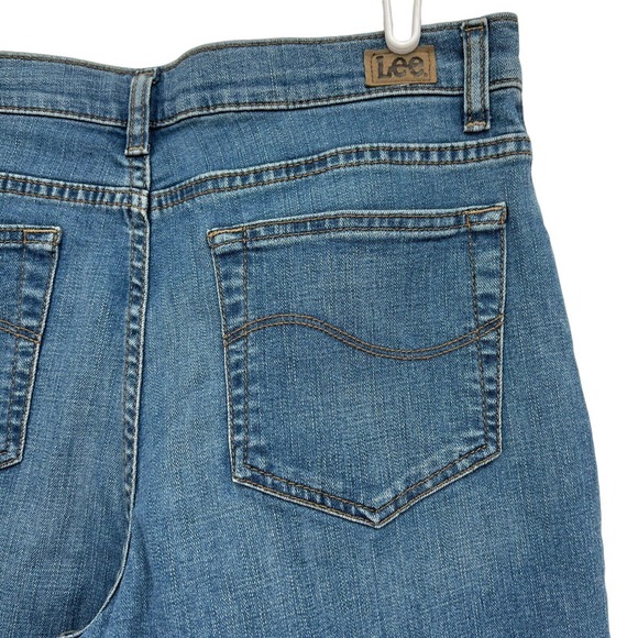 Lee Women's Relaxed Fit Straight Leg Mid Rise Denim Jeans Size 10 Long - Picture 8 of 12
